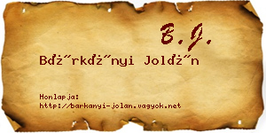 Bárkányi Jolán névjegykártya
